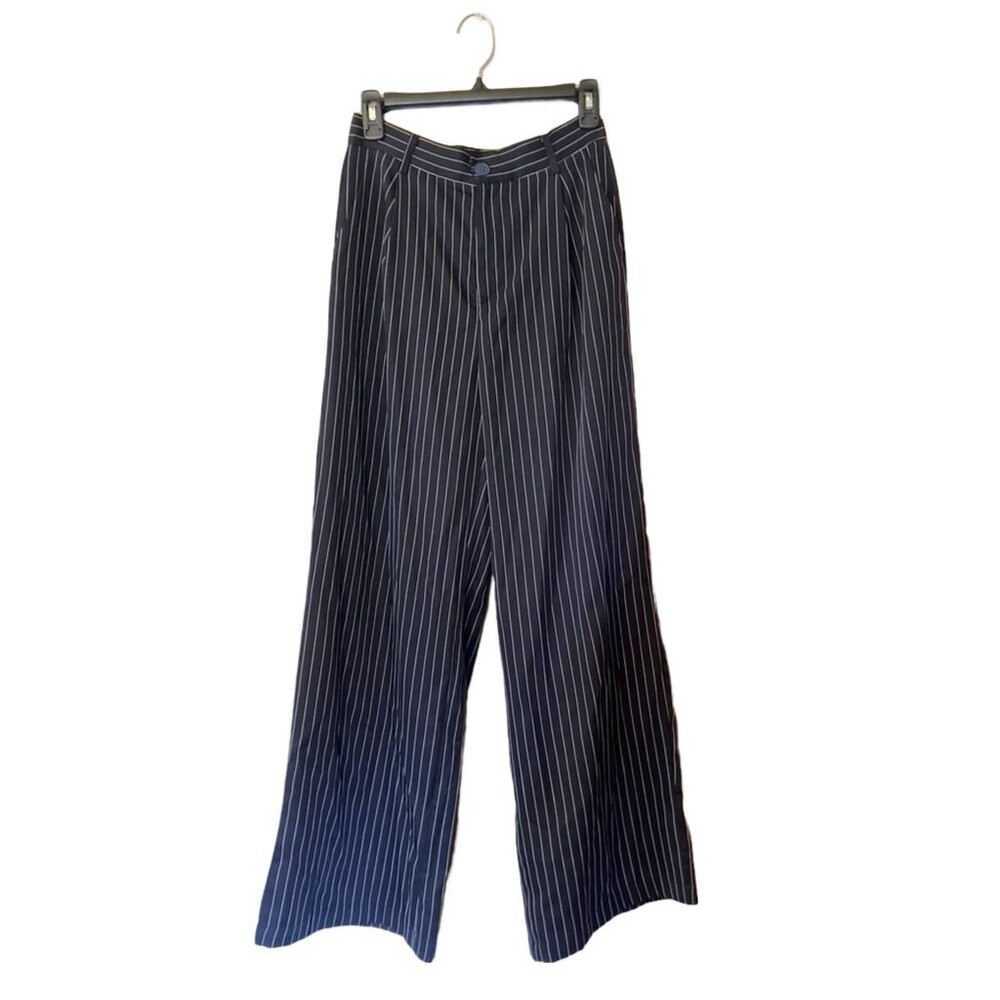 Cider Blue Black & White Pin Striped Trousers - size S